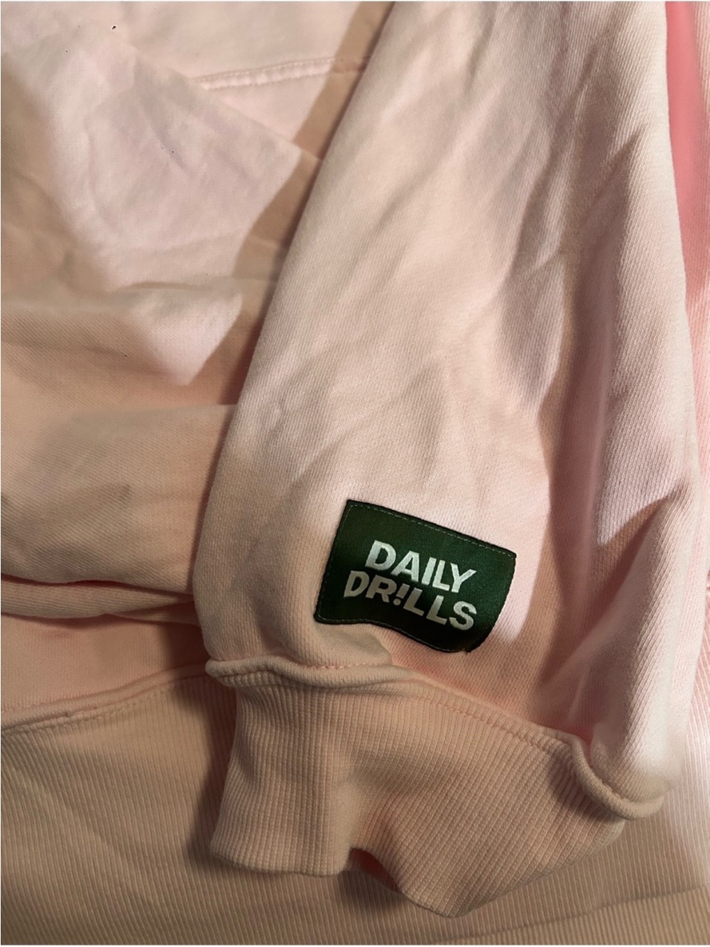 Daily Drills Pink Hoodie with Red Stitching—M/L - Picture 8 of 9